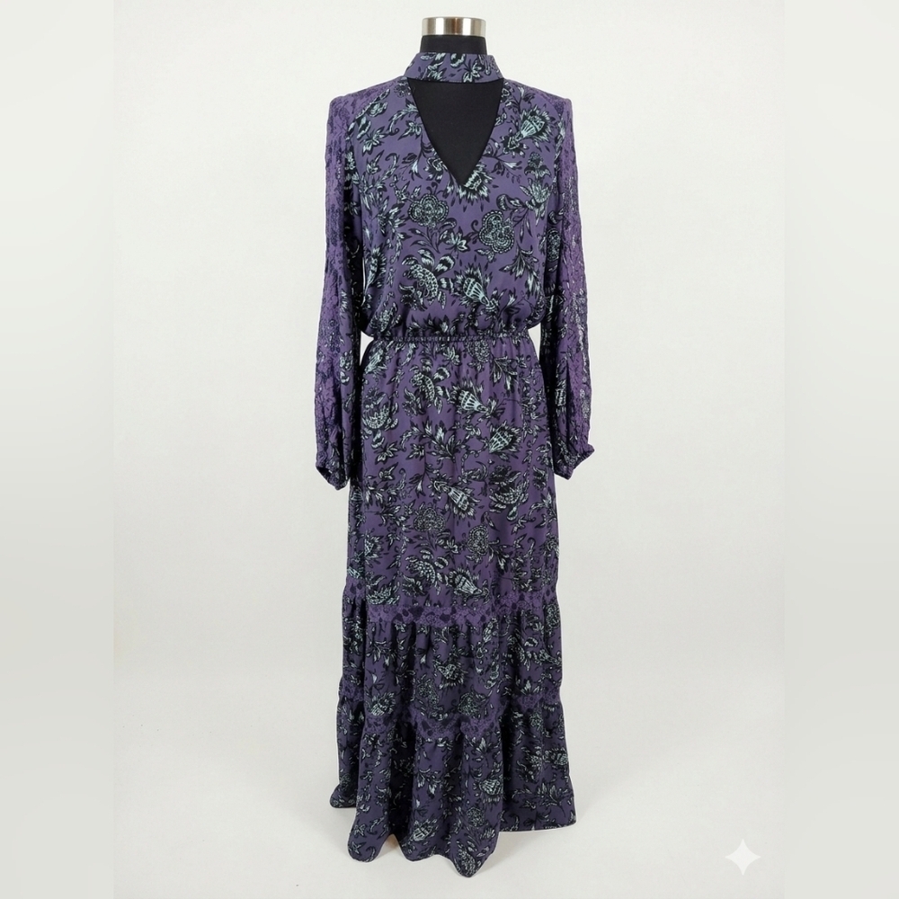 Belle Sky Purple Long Sleeve Maxi Dress